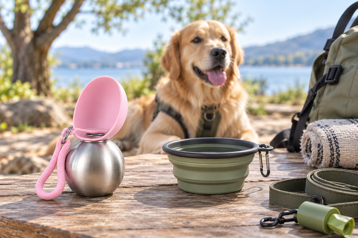 Dog Water Bottle vs Collapsible Bowl